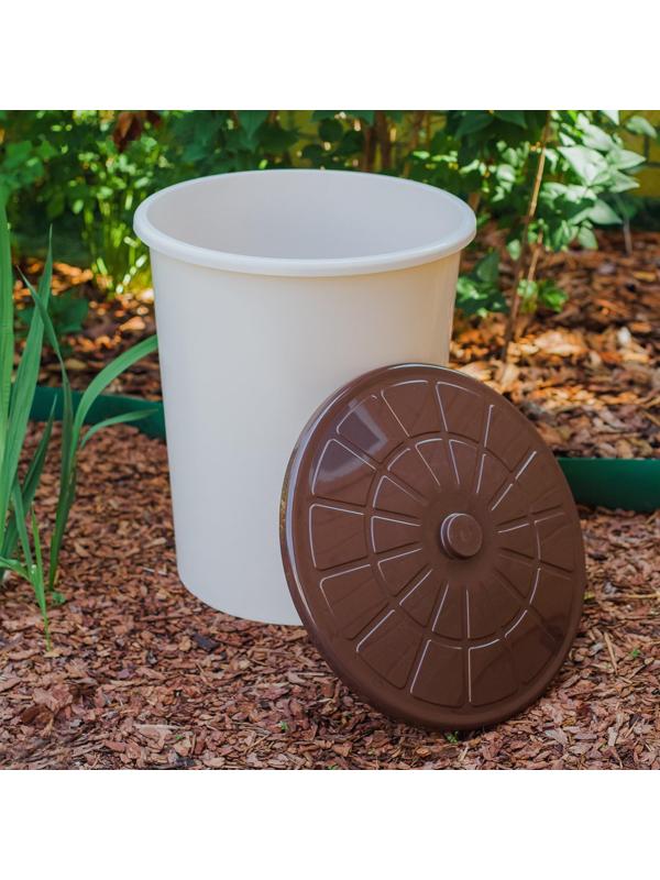 Бак пищевой, 100 л, с крышкой, бежевый