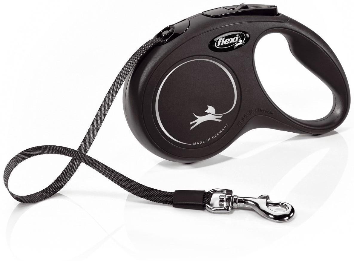 Рулетка Flexi  New Classic S (до 15 кг) 5 м лента, черная