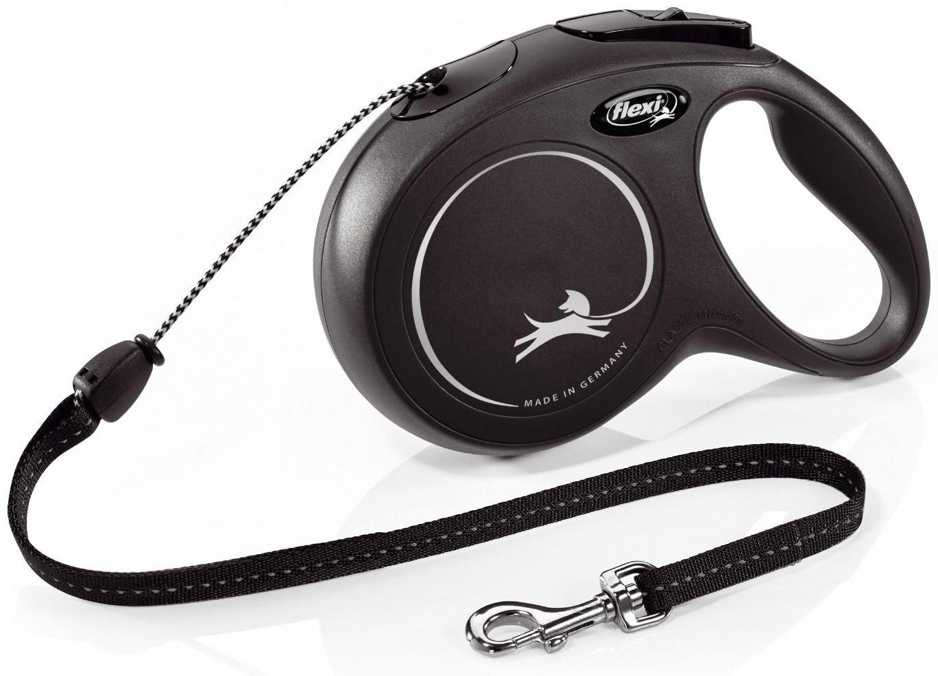 Рулетка Flexi  New Classic M (до 20 кг) 8 м трос, черная