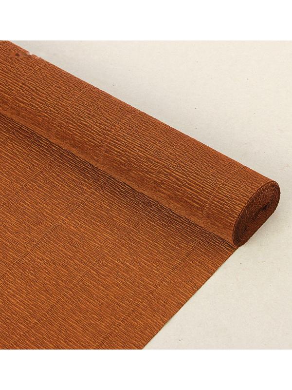 Бумага для упаковок и поделок, гофрированная, коричневая (какао), однотонная, двусторонняя, рулон 1 шт., 0,5 х 2,5 м