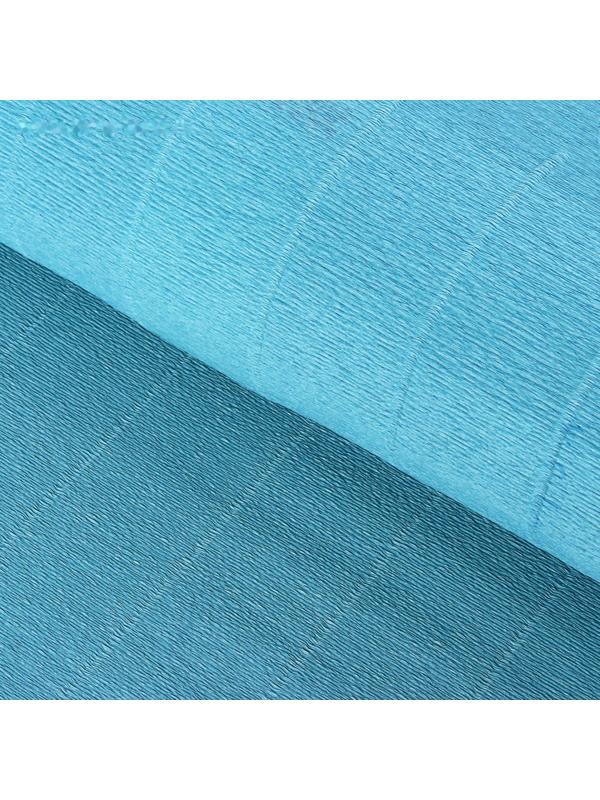 Бумага для упаковок и поделок, гофрированная, лазурь, голубая, однотонная, двусторонняя, рулон 1 шт., 0,5 х 2,5 м