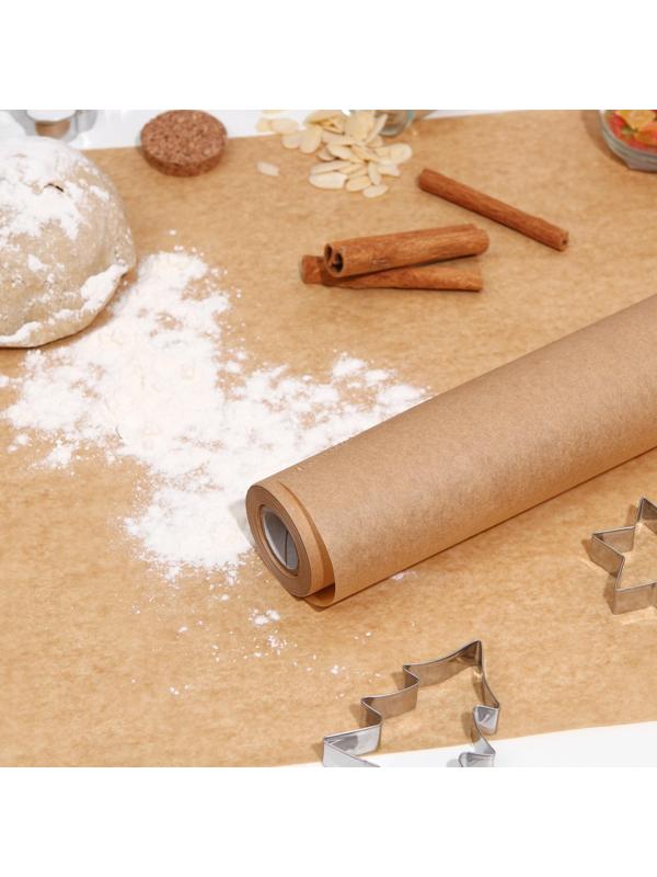 Пергамент силиконизированный, коричневый, жиростойкий, 38 см х 25 м