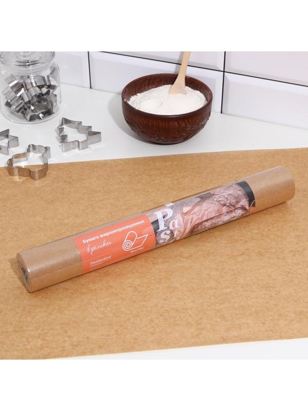 Пергамент силиконизированный, коричневый, жиростойкий, 38 см х 25 м