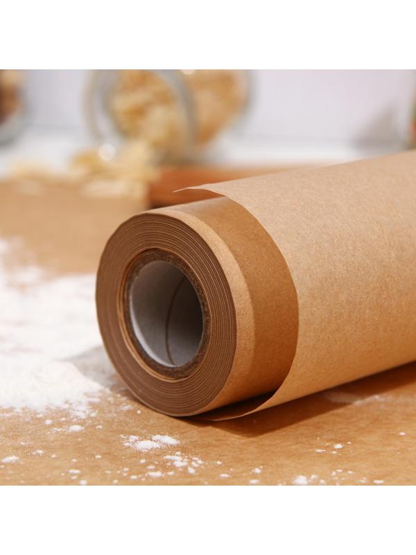 Пергамент силиконизированный, коричневый, жиростойкий, 38 см х 25 м