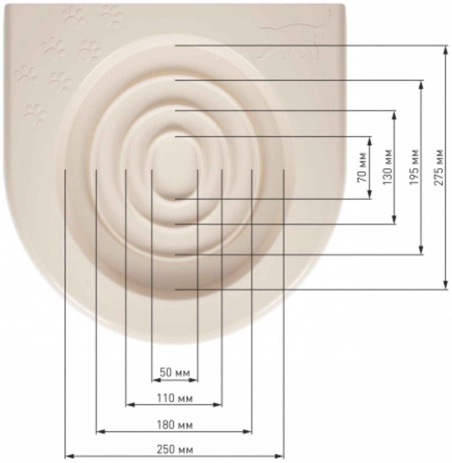 Туалет для приучения кошек к унитазу 39,2 х 38,7 х 3 см, белый