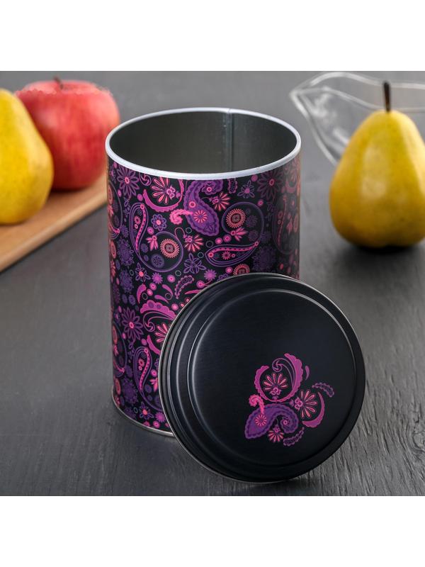 Банка для сыпучих продуктов «Бута», 1,1 л, 10×16 см, круглая, цвет чёрный