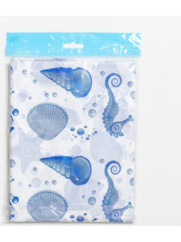 Штора для ванной «Ракушки», 180×180 см, полиэтилен, цвет белый