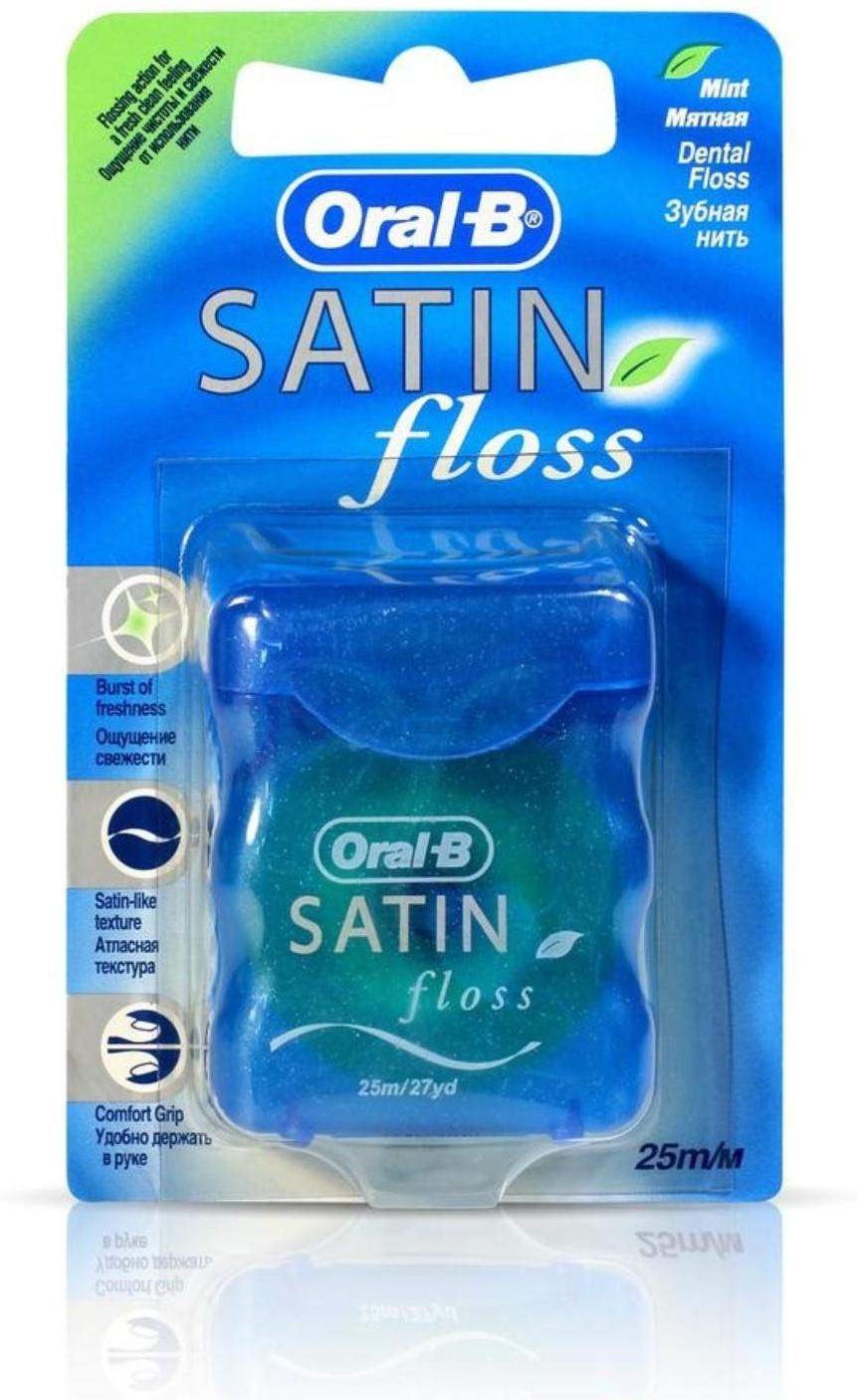 Зубная нить Oral-B Satin floss, с мятным вкусом, 25 м