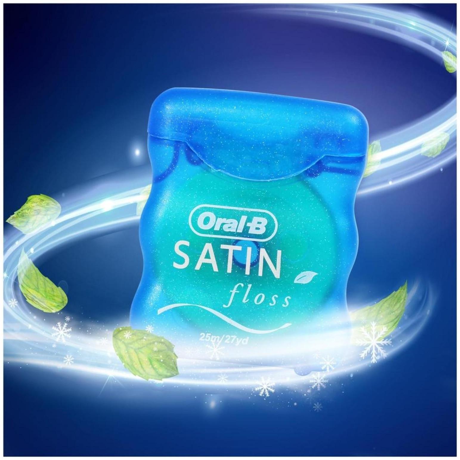 Зубная нить Oral-B Satin floss, с мятным вкусом, 25 м