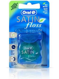 Зубная нить Oral-B Satin floss, с мятным вкусом, 25 м