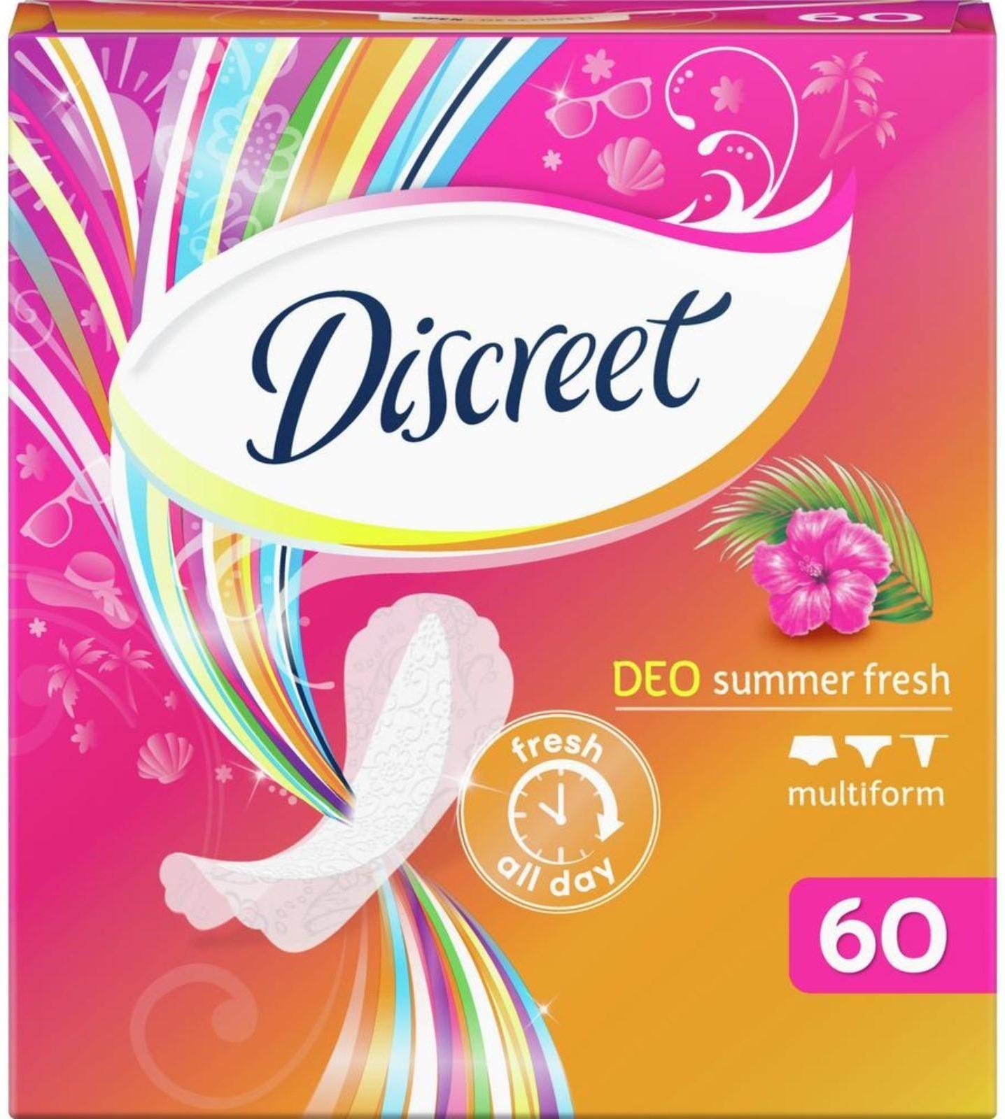 Ежедневные прокладки Discreet Deo Summer Fresh Multiform, 60 шт.