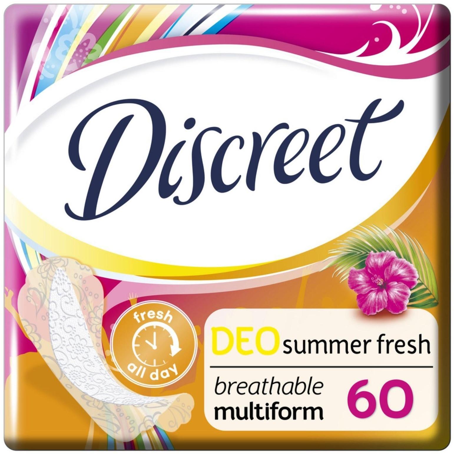 Ежедневные прокладки Discreet Deo Summer Fresh Multiform, 60 шт.
