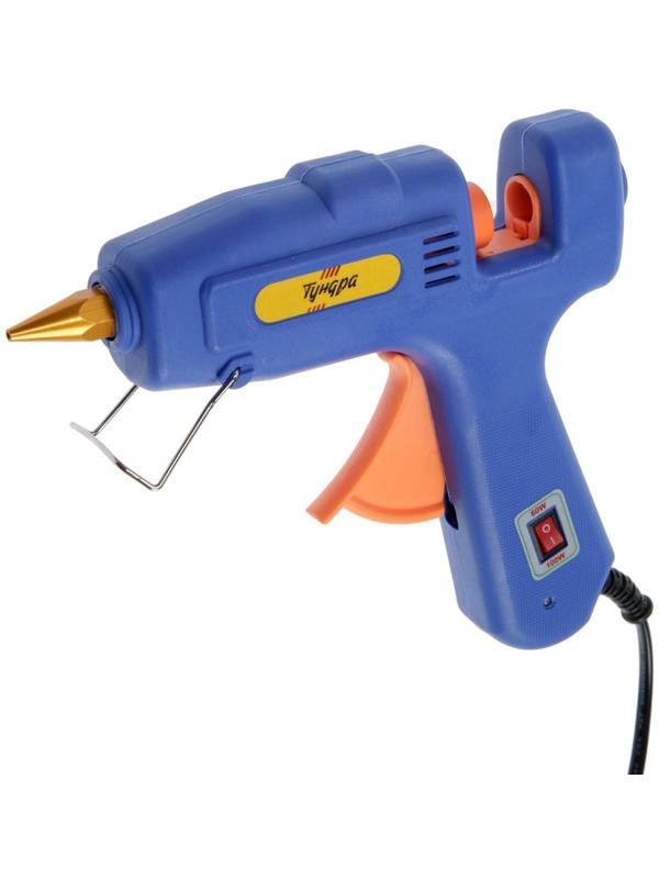Клеевой пистолет ТУНДРА, переключатель мощности 60/100 Вт, 220 В, антикапля, 11 мм