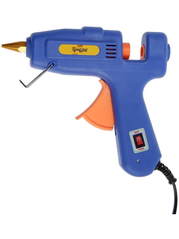 Клеевой пистолет ТУНДРА, переключатель мощности 60/100 Вт, 220 В, антикапля, 11 мм