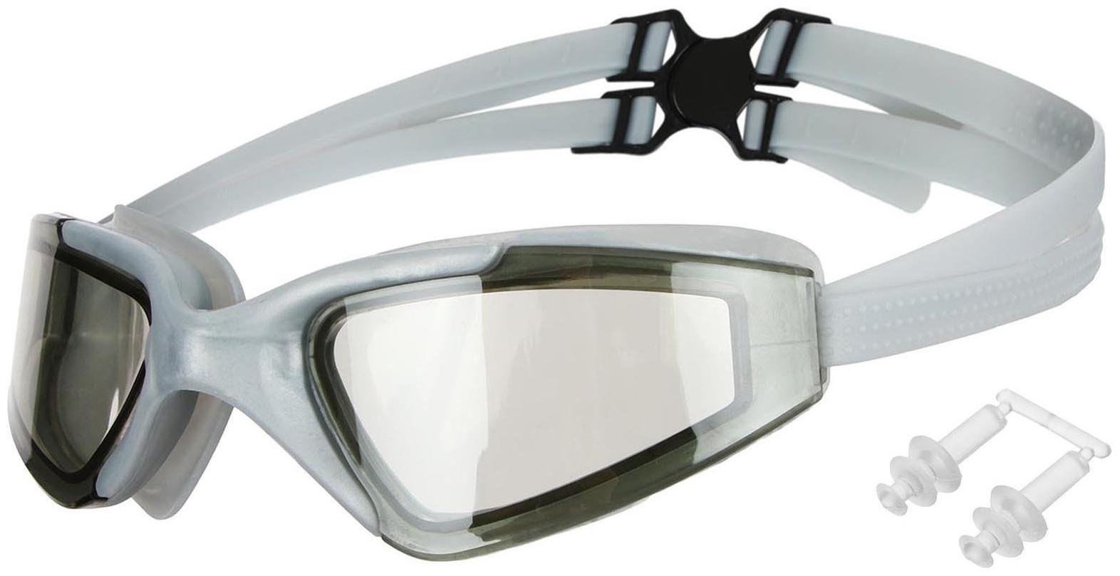 Очки для плавания взрослые + беруши, цвета микс