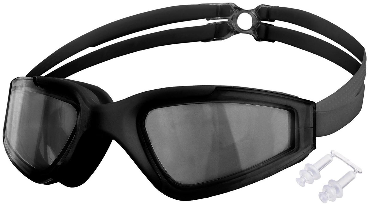 Очки для плавания взрослые + беруши, цвета микс