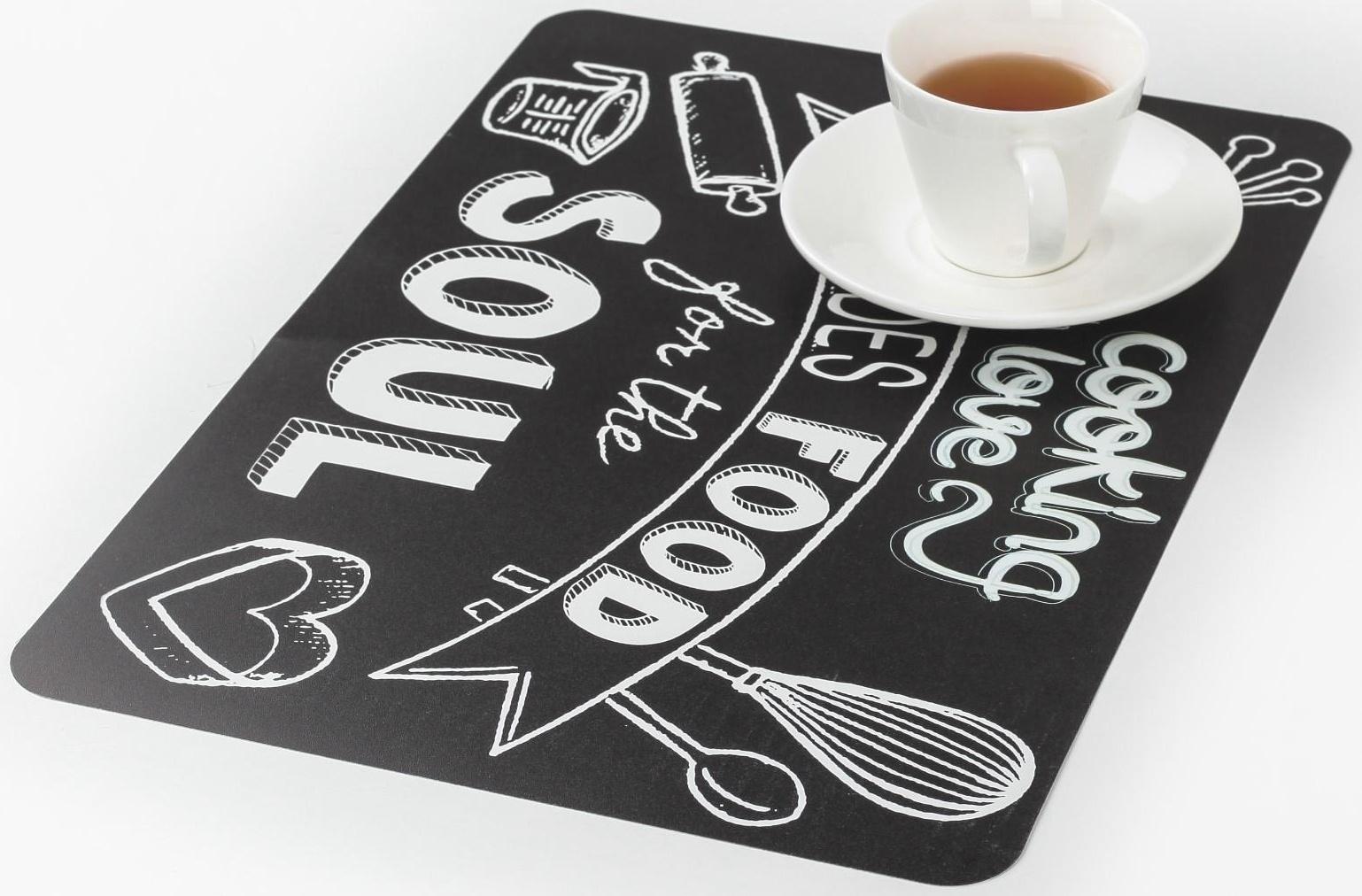 Салфетка сервировочная на стол «Кулинария», 42×27 см, цвет чёрный