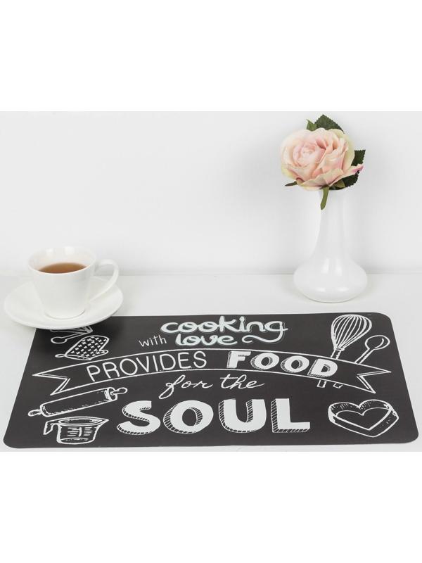 Салфетка сервировочная на стол «Кулинария», 42×27 см, цвет чёрный