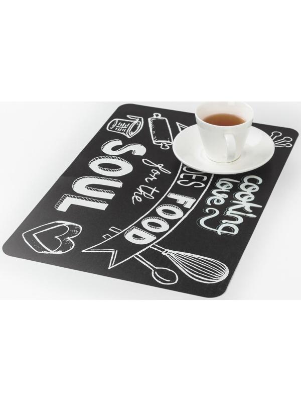 Салфетка сервировочная на стол «Кулинария», 42×27 см, цвет чёрный