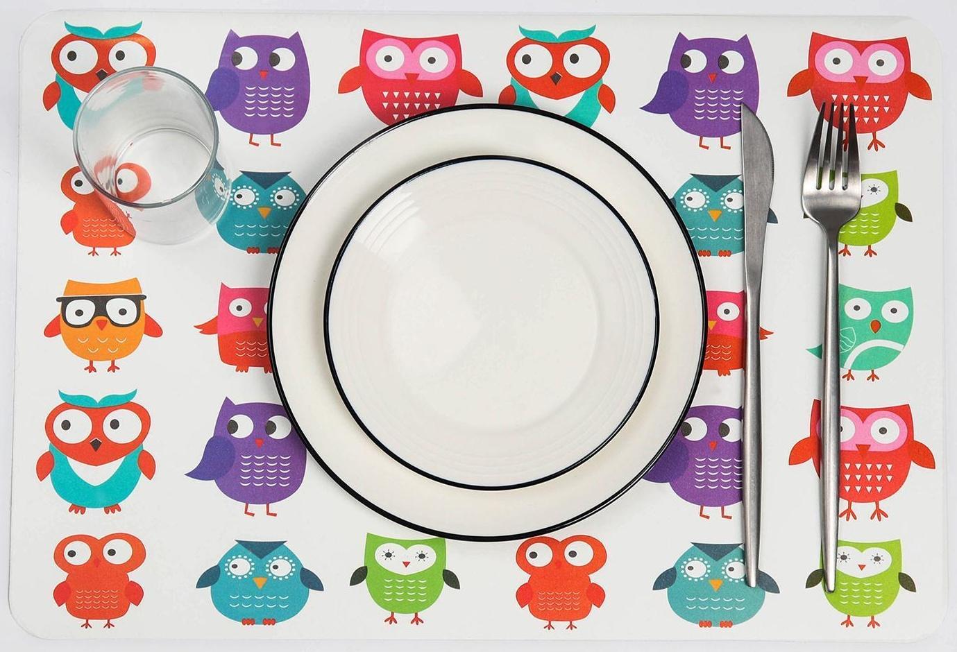 Салфетка сервировочная на стол «Совы», 42×27 см