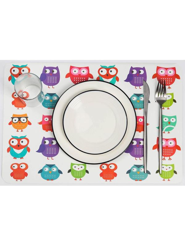Салфетка сервировочная на стол «Совы», 42×27 см