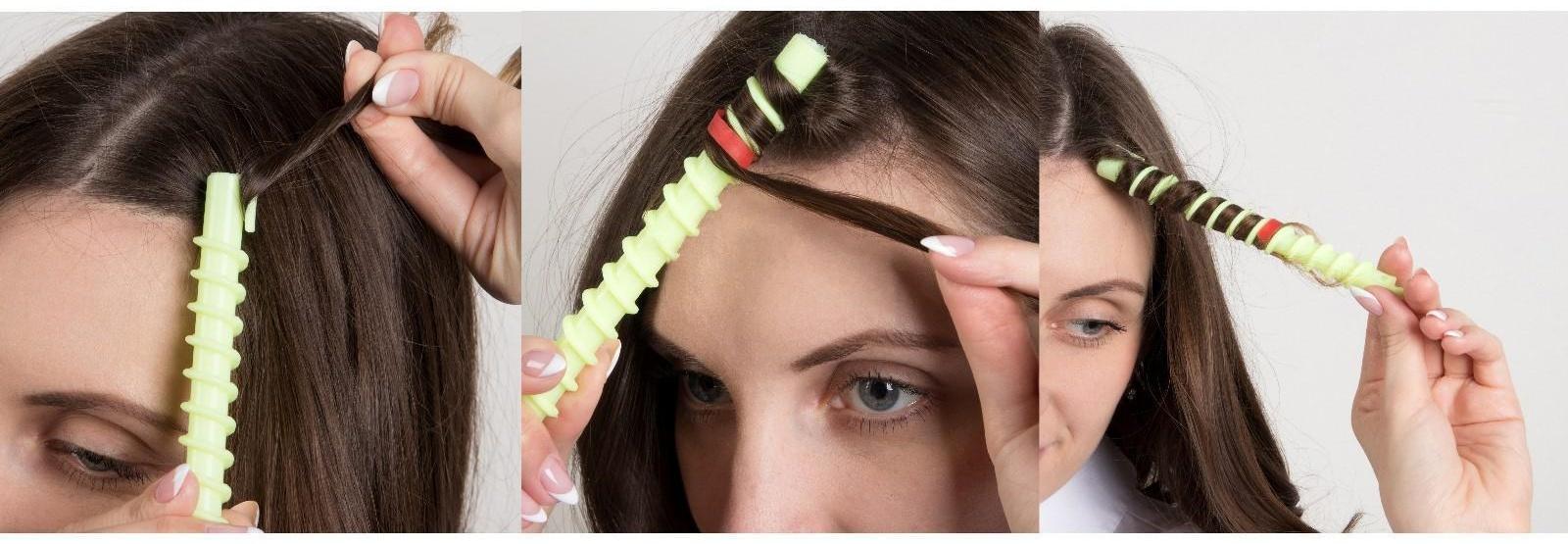 Бигуди «Спирали», с зажимом, d = 1,5 см, 15 см, 6 шт, цвет МИКС