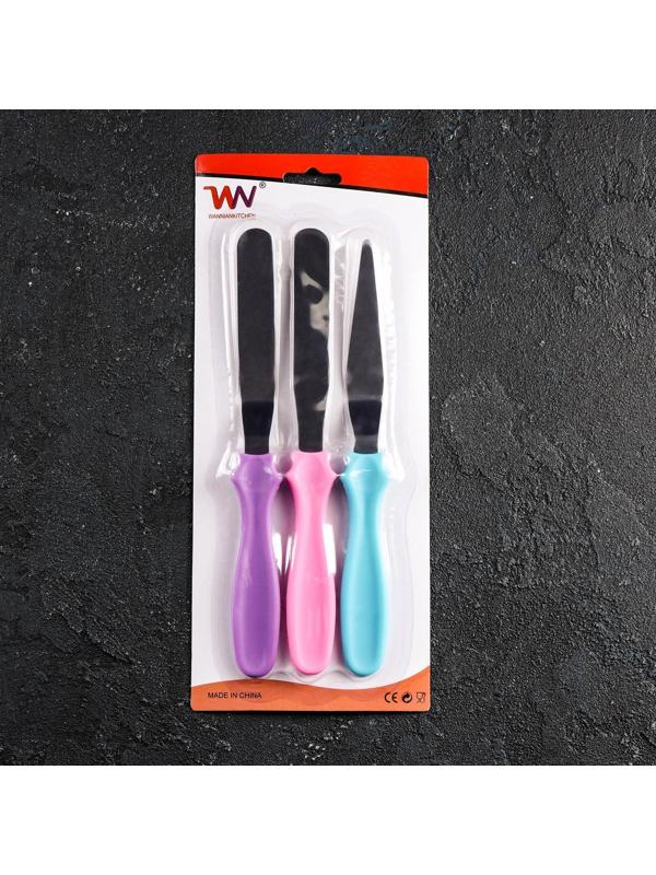 Набор лопаток кондитерских «Ночь», 3 шт, цвет МИКС