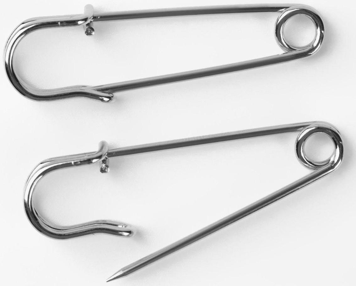 Булавка шляпная, 45 × 10 мм, 10 шт, цвет серебряный