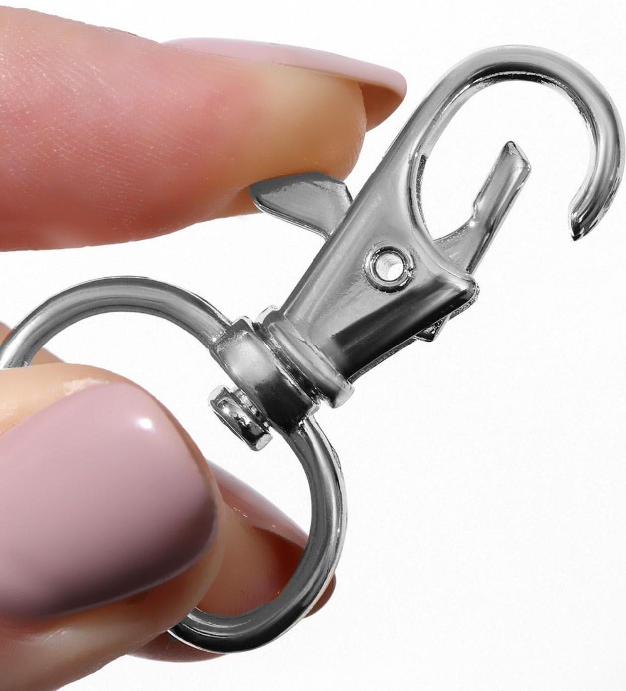 Карабин металлический, 39 × 24 мм / 20 × 2 мм, 6 шт, цвет серебряный