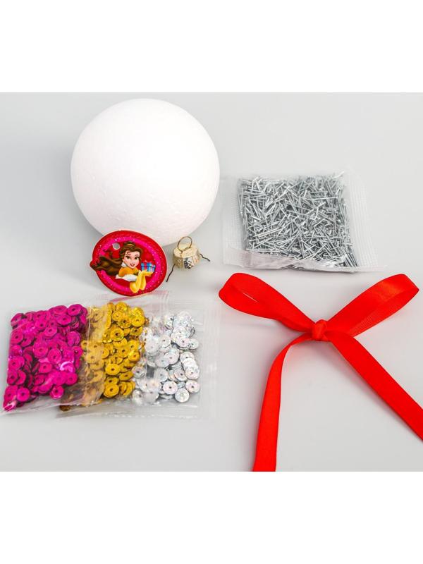 Новогодний ёлочный шар Принцессы: Белла с пайетками