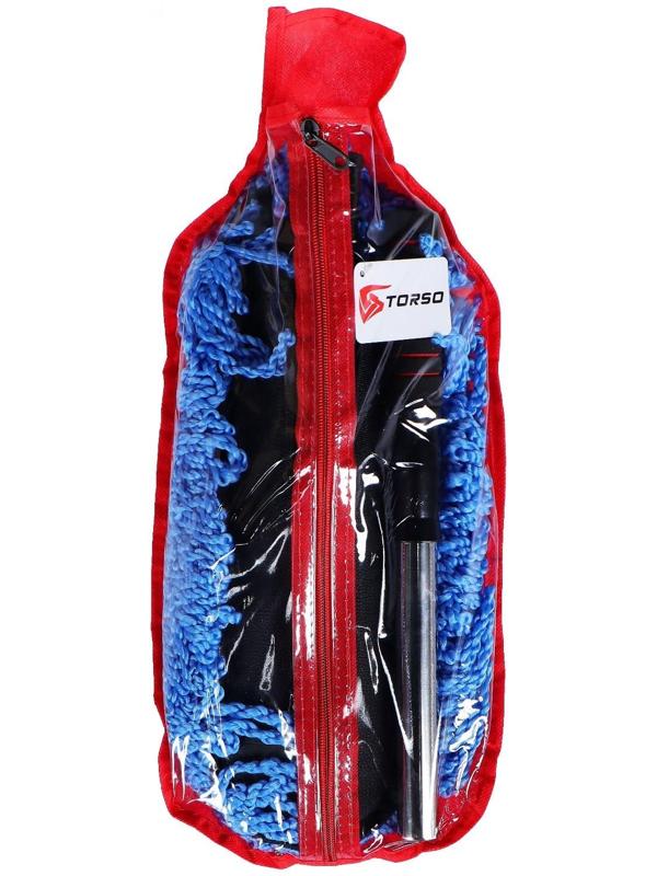 Щётка TORSO для удаления пыли, 72 см, микрофибра, телескопическая ручка, синяя