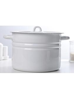 Кастрюля цилиндрическая, 8 л, индукция, цвет белый