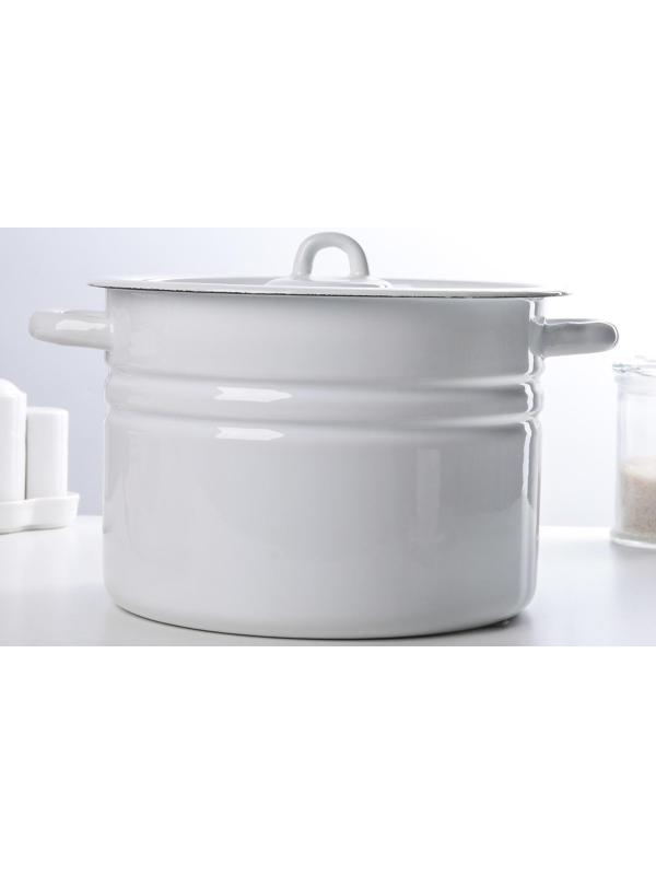 Кастрюля цилиндрическая, 8 л, индукция, цвет белый