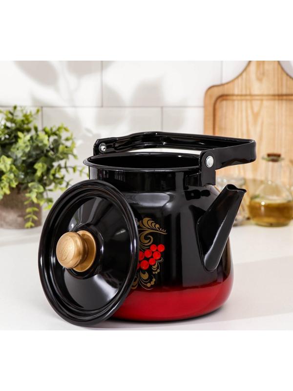 Чайник «Рябинка», 3,5 л, индукция, цвет красно-чёрный МИКС