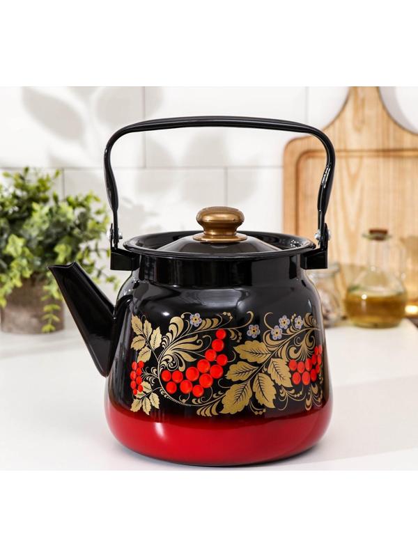 Чайник «Рябинка», 3,5 л, индукция, цвет красно-чёрный МИКС
