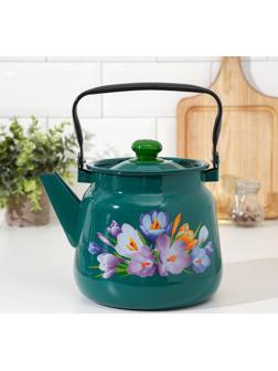 Чайник, 3,5 л, с декором МИКС, индукция, цвет бирюзовый