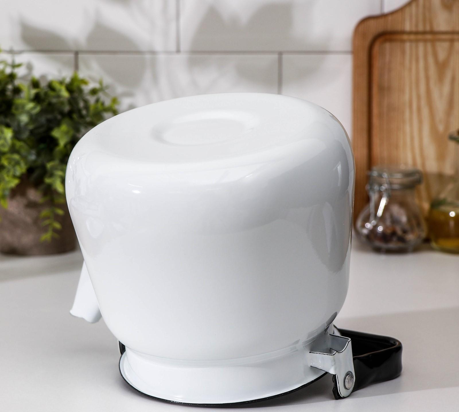 Чайник, 3,5 л, без деколи, эмалированная крышка, индукция, цвет белый