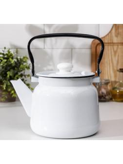 Чайник, 2,3 л, без деколи, эмалированная крышка, индукция, цвет белый