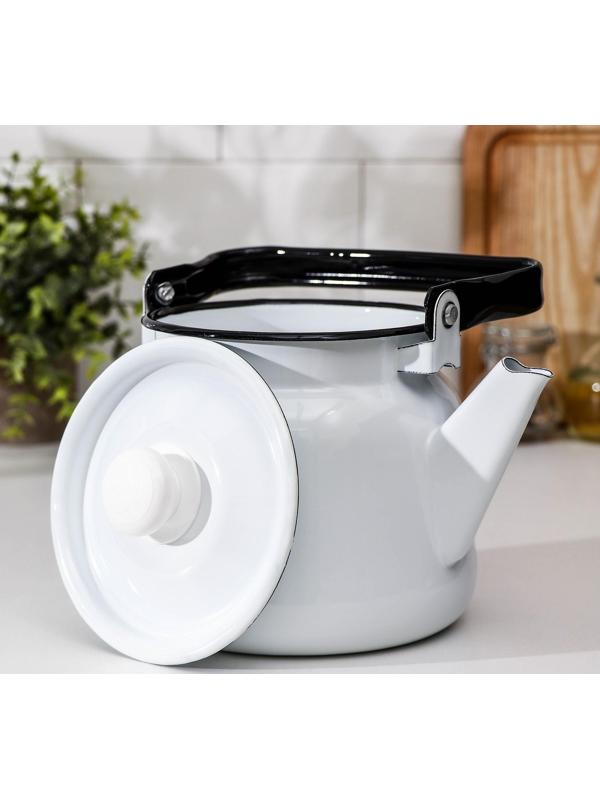 Чайник, 2,3 л, без деколи, эмалированная крышка, индукция, цвет белый