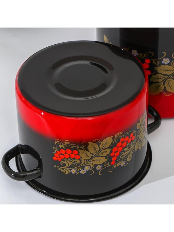 Набор кастрюль «Рябинка», 2 предмета: 3,5 л, 5,5 л, эмалированные крышки, индукция