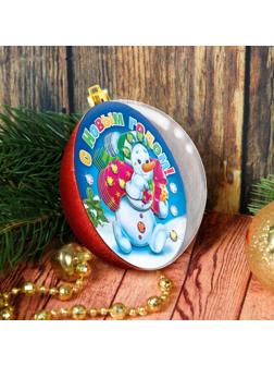 Новогодний ёлочный шар «Снеговик» с 3D-аппликацией