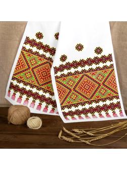 Рушник «Орнамент. Зеленый с красным»