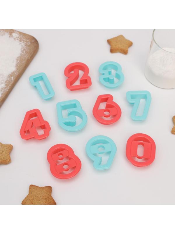 Набор форм для вырезания печенья Доляна «Цифры», 10 шт, цвет МИКС