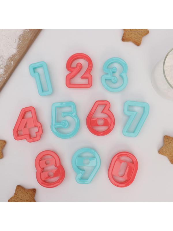 Набор форм для вырезания печенья Доляна «Цифры», 10 шт, цвет МИКС