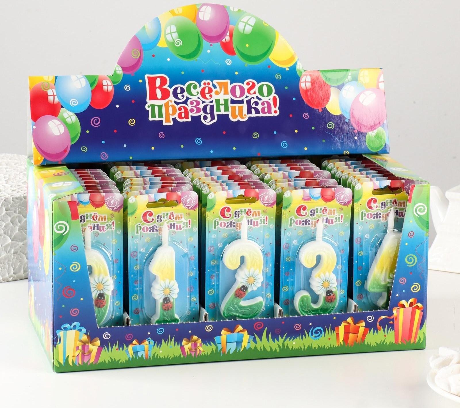 Шоу-бокс со свечами для торта цифры 