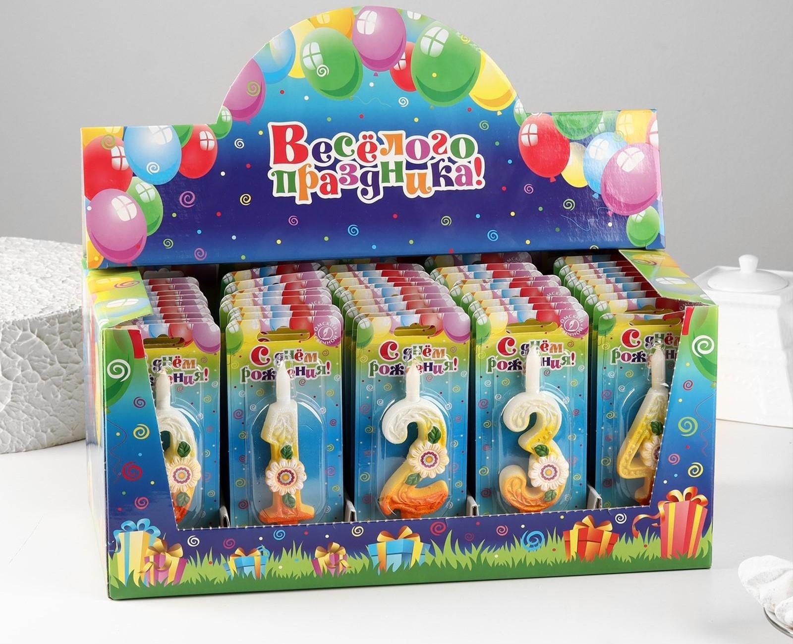 Шоу-бокс со свечами для торта цифры 