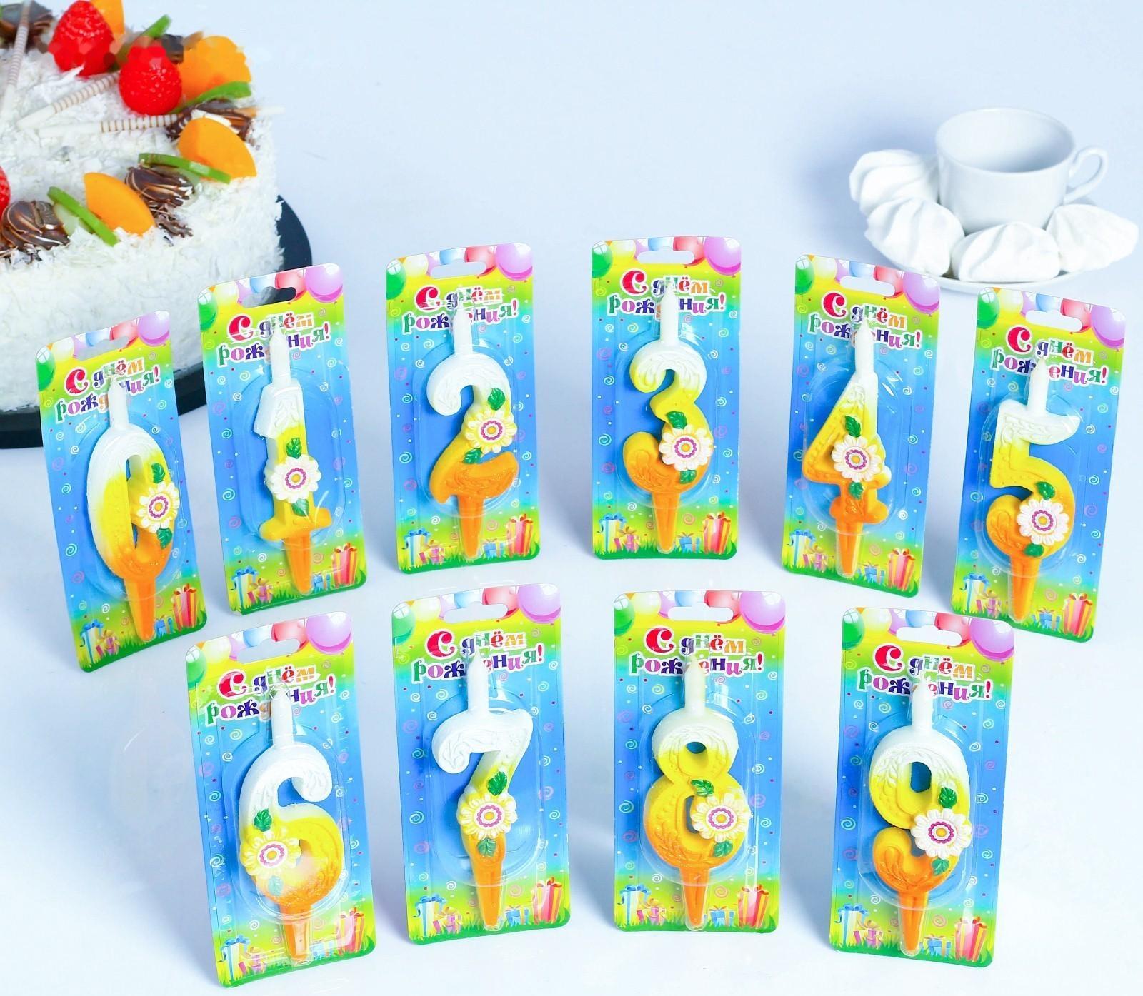 Шоу-бокс со свечами для торта цифры 