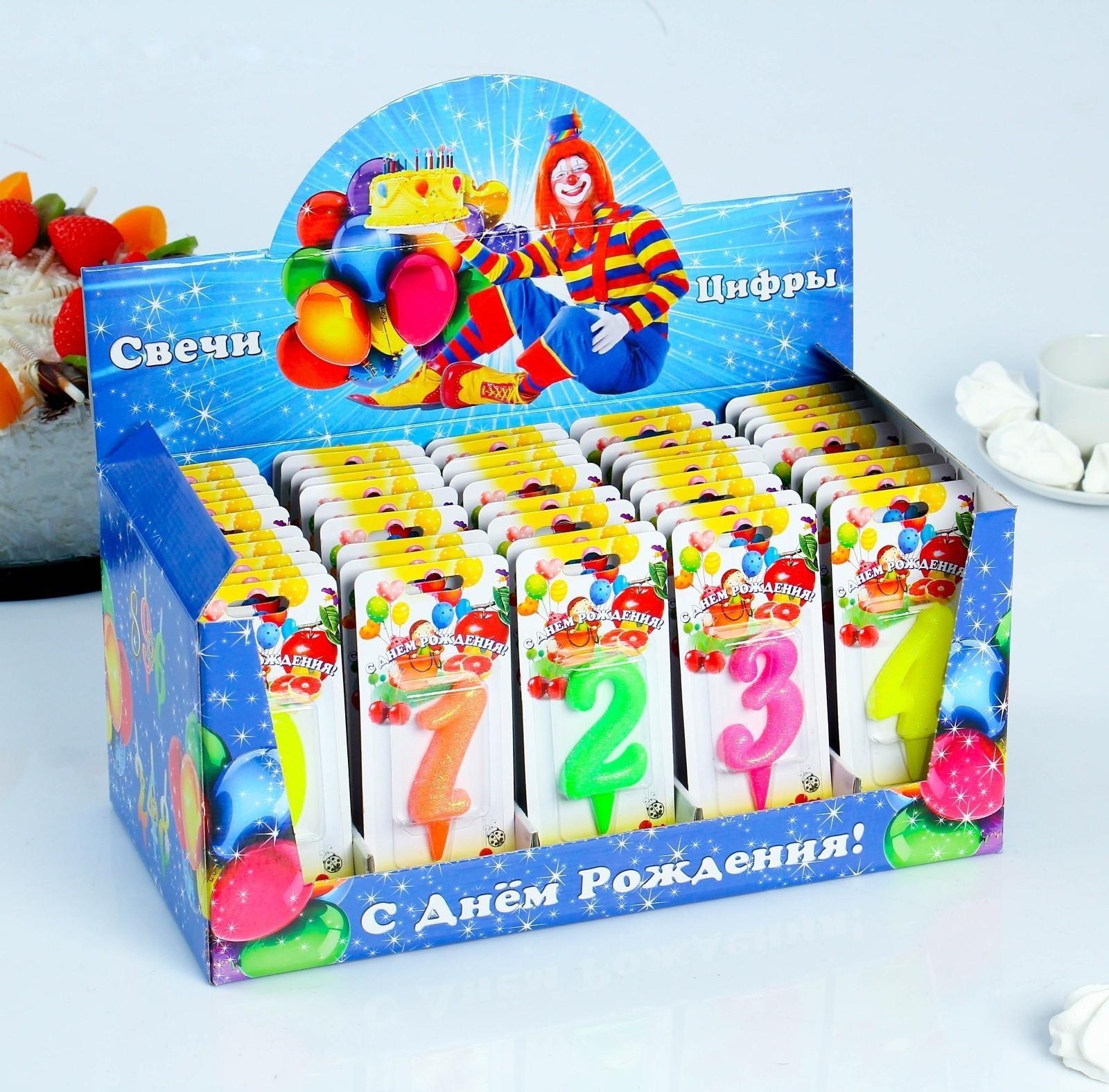 Шоу-бокс со свечами для торта цифры 