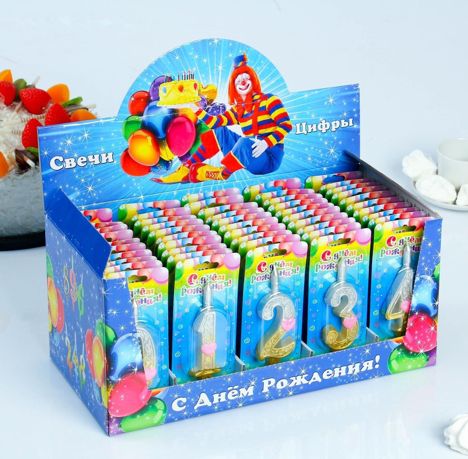 Шоу-бокс со свечами для торта цифры 