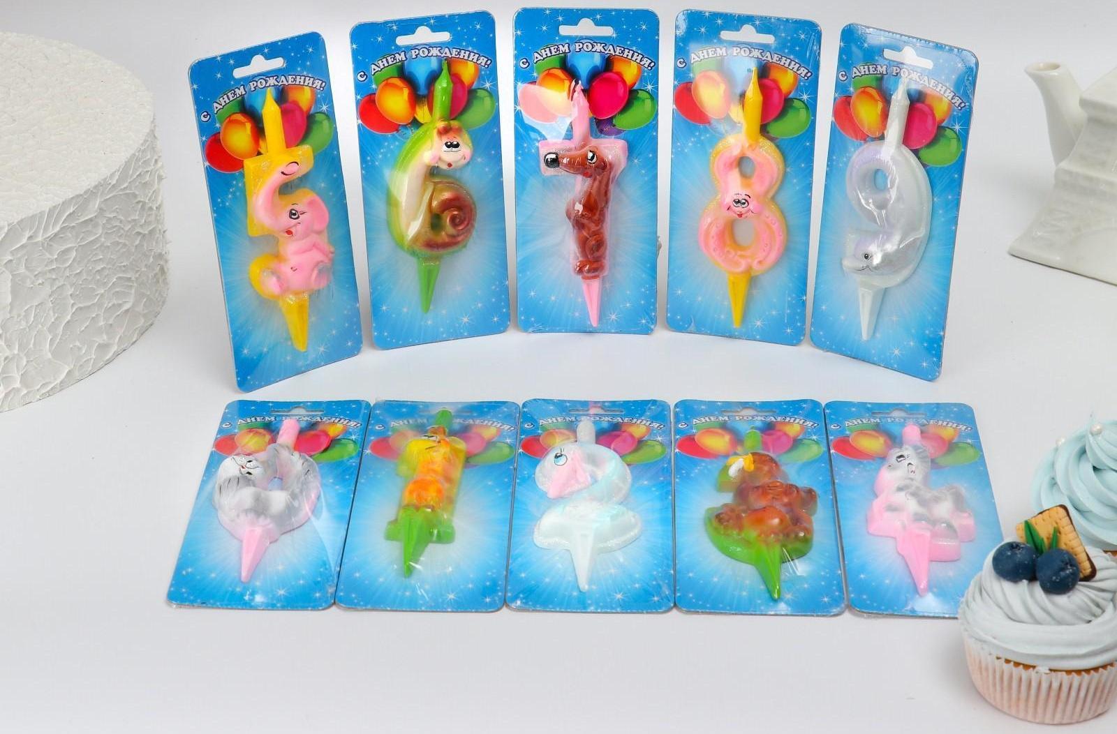 Шоу-бокс со свечами для торта цифры 